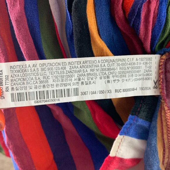 🟣🟣🟣 ZARA TRF Collection Womens Size Extra Small Colorful Striped Flowy Tank - Picture 6 of 8